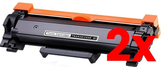 2 X Brother TN-2450 Compatible Toner Cartridge 3,000 Page