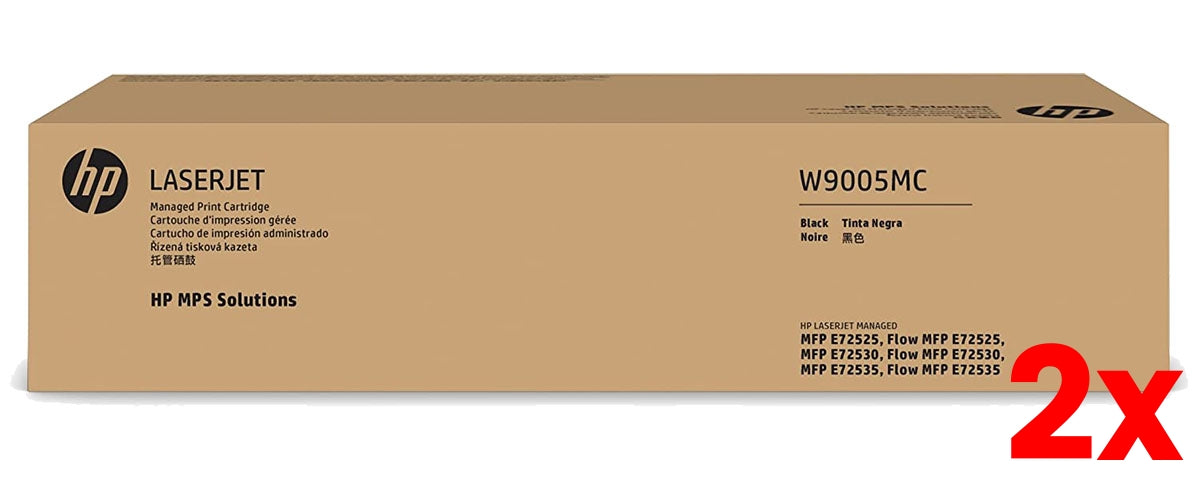 2 X Genuine HP W9005MC Black Toner Cartridge - 48000 Pages / HP E72525 / E72530 / E72535
