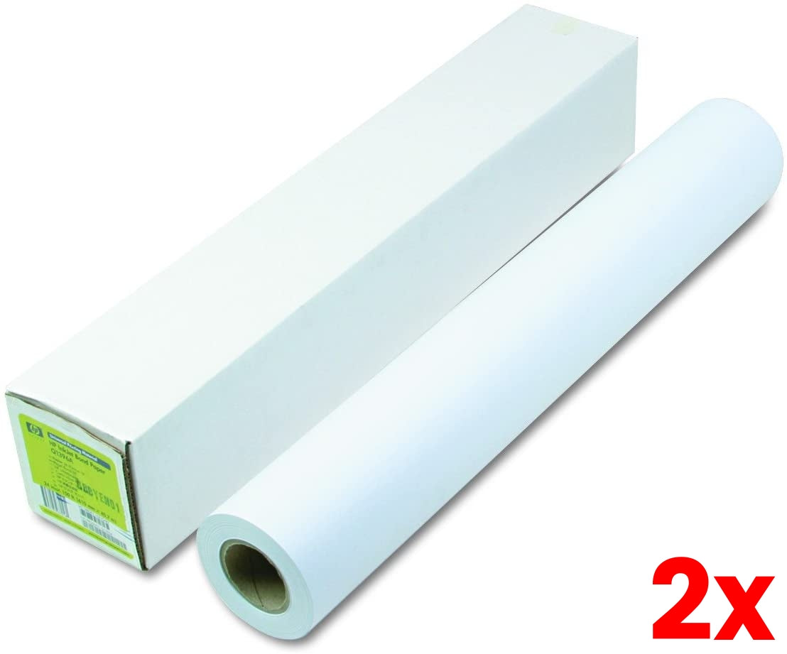 2 X HP A1 24inch Bright White Inkjet Paper 90gsm [C6035A] 45.7