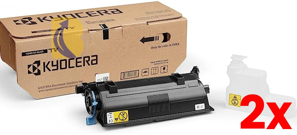 2 X Genuine Kyocera TK-3434 Black Toner Kit 25,000 Print
