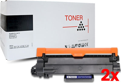 2 X White Box Brother TN2530XL Toner Cartridge 3,000 Prints (Buy 5 Get 1 Free)