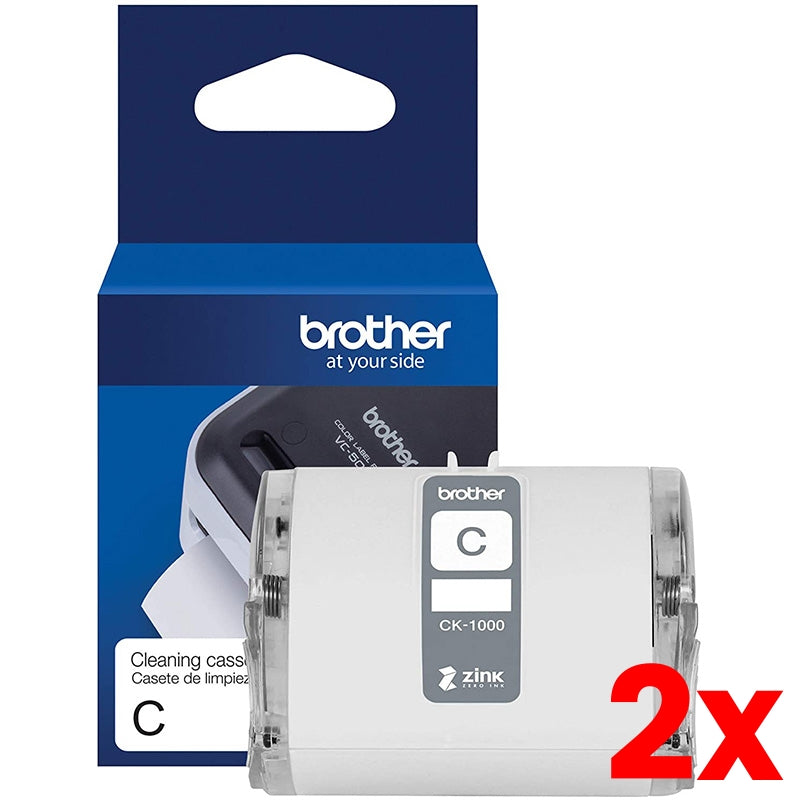 2 X Brother CK-1000 Print Head Cleaning Cassette - 2inch 50mm x 2