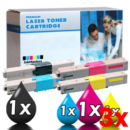 3 X Compatible 4 Pack OKI C301, MC342, C321 Toner Set 44973545-44973548 1BK+1C+1M+1Y