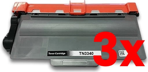 3 X Brother TN3340 Toner Cartridge Compatible 8.000 Pages
