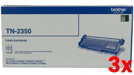 3 X Genuine Brother TN-2350 toner cartridge 2,600 pages