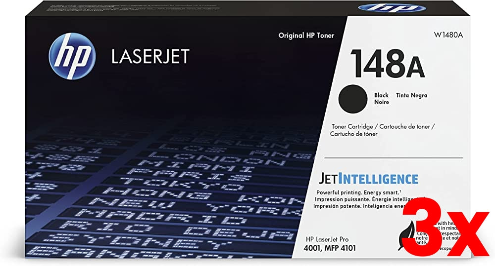 3 X Genuine HP 148A W1480A Toner Cartridge - 2,900 Print