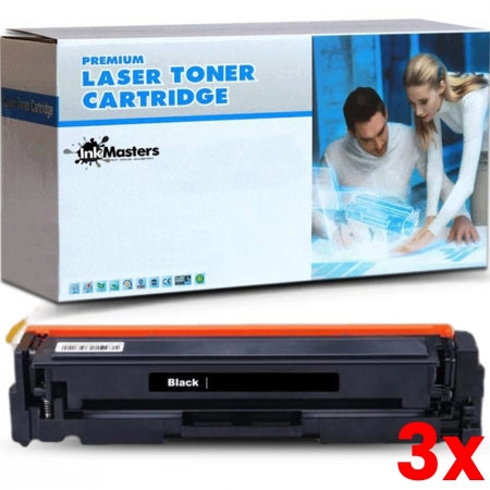 3 X HP 202X CF500X Compatible Black Toner Cartridge 3,200 Prints