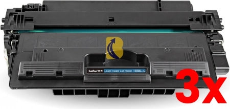 3 X HP 14X CF214X Compatible Black Toner Cartridge 17,500 Pages