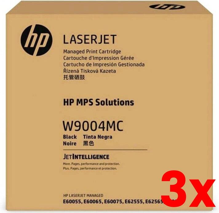 3 X Genuine HP W9004MC Black Toner Cartridge LaserJet Managed 50,000 Yield