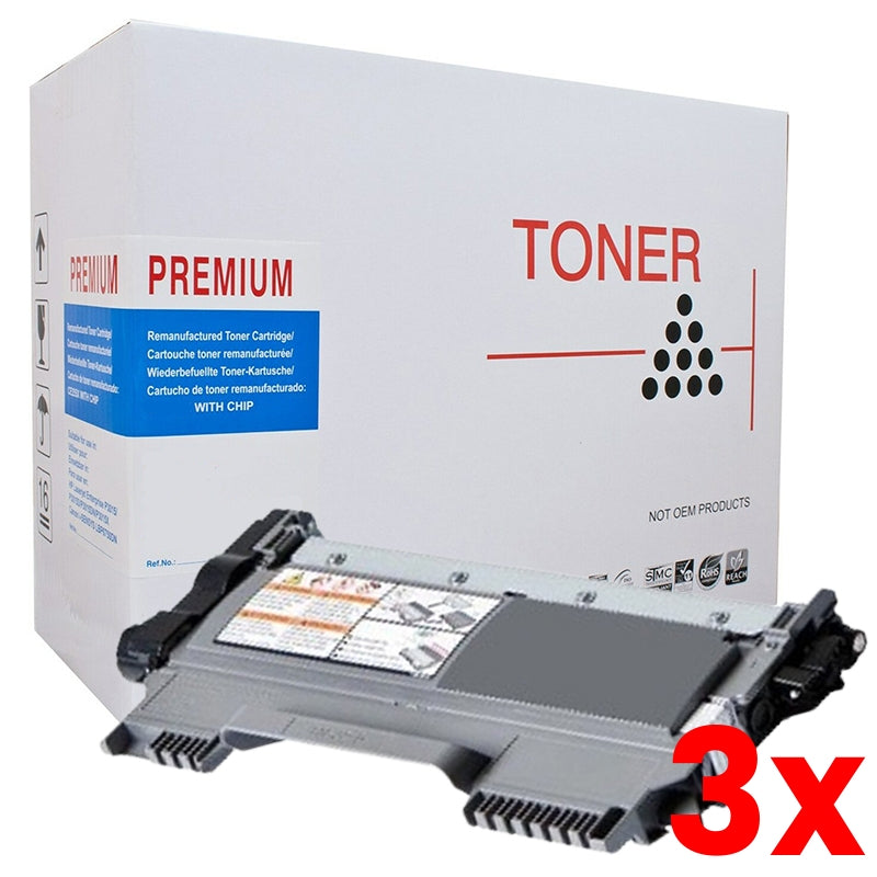 3 X Brother TN-2250 White Box Premium Toner Cartridge ~ 2,600 Page