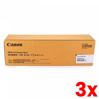 3 X Genuine Canon NPG67 GPR53 Imaging Drum Unit Black / Cyan / Magenta / Yellow  (8528B001AA/8528B001) 54,000 Page