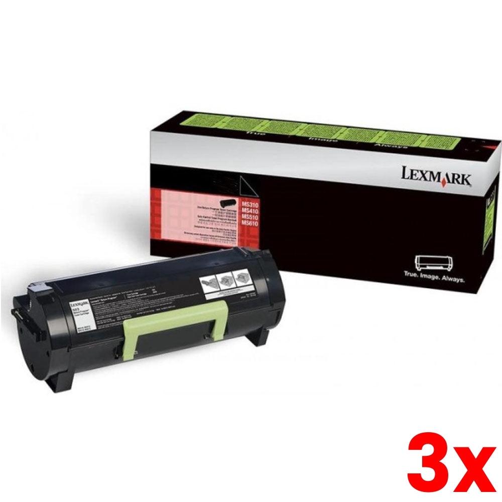 3 X Genuine Lexmark 503H 50F3H00 Black Toner Cartridge 5000 Page
