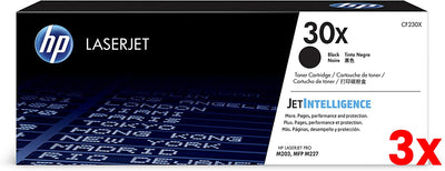 3 X Genuine HP 30X CF230X Toner Cartridge 3,500 Print
