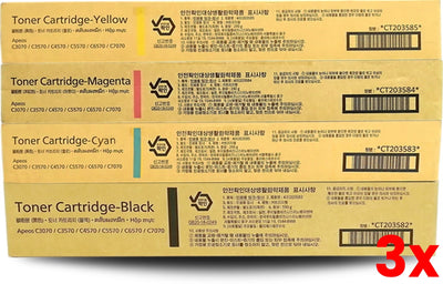 3 X Genuine 4-Pack Fujifilm CT203582-CT203585 Toner Cartridges C3070, C3570, C4570, C5570