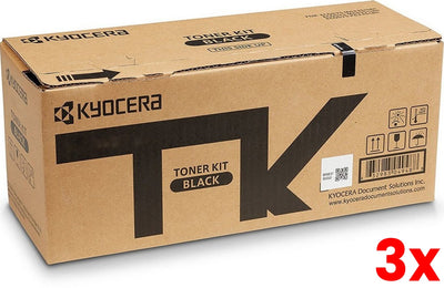 3 X Genuine Kyocera TK-1264 Black Toner Kit 10,000 Print