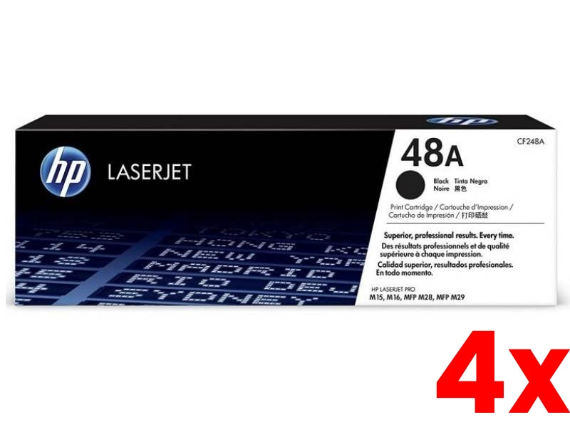 4 X Genuine HP 48A CF248A Toner Cartridge - 1,000 Print