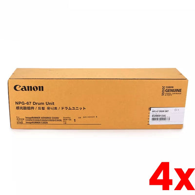 4 X Genuine Canon NPG67 GPR53 Imaging Drum Unit Black / Cyan / Magenta / Yellow  (8528B001AA/8528B001) 54,000 Page