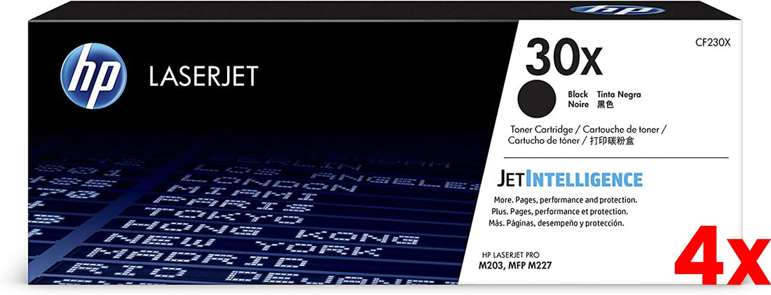 4 X Genuine HP 30X CF230X Toner Cartridge 3,500 Print