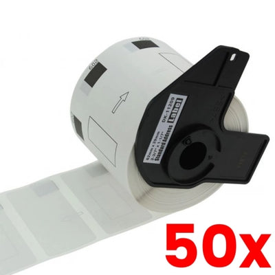 50 X Brother DK-11209 Labels Black on White Thermal Die-Cut Roll Compatible 800/roll