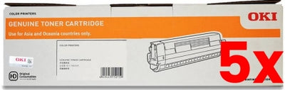 5 X Genuine OKI B432 45807103 Black Toner Cartridge 3,000 Prints