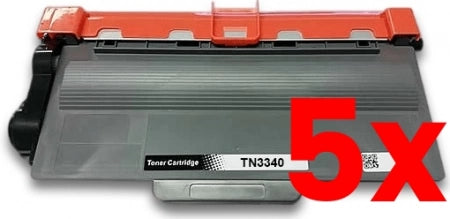 5 X Brother TN3340 Toner Cartridge Compatible 8.000 Pages