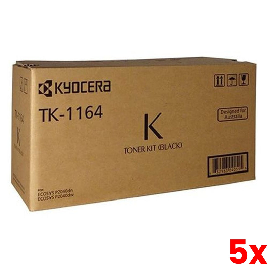 5 X Genuine Kyocera TK1164 Toner kit 7,200 Pages ECOSYS P2040DN P2040DW