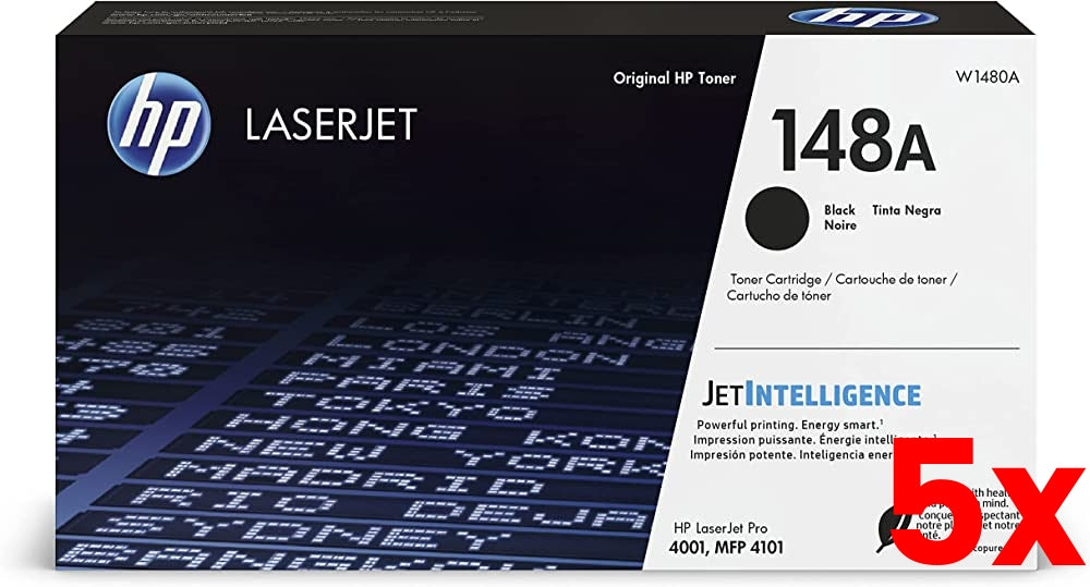 5 X Genuine HP 148A W1480A Toner Cartridge - 2,900 Print