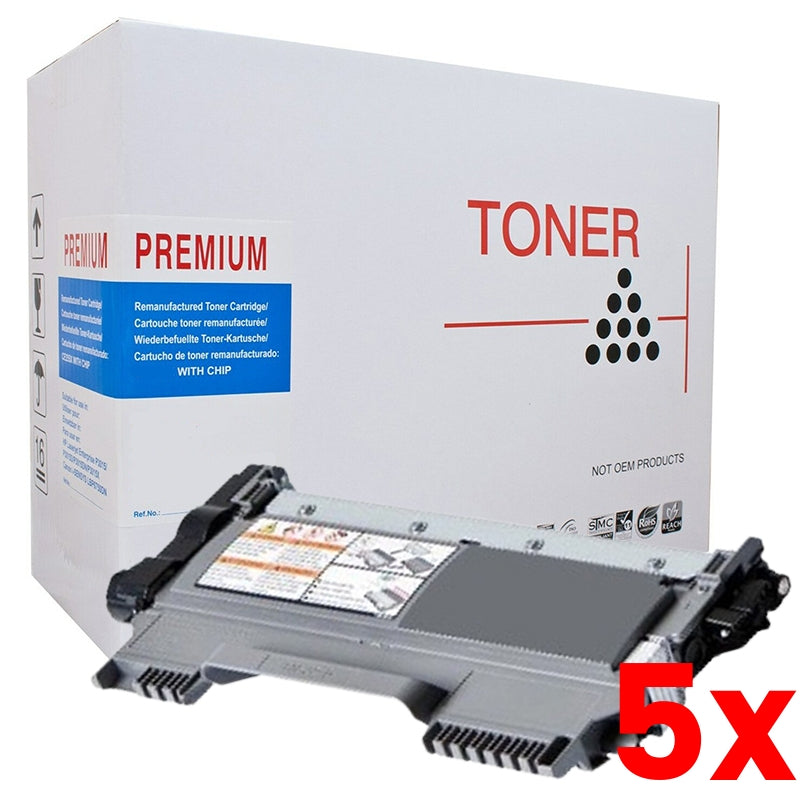 5 X Brother TN-2250 White Box Premium Toner Cartridge ~ 2,600 Page