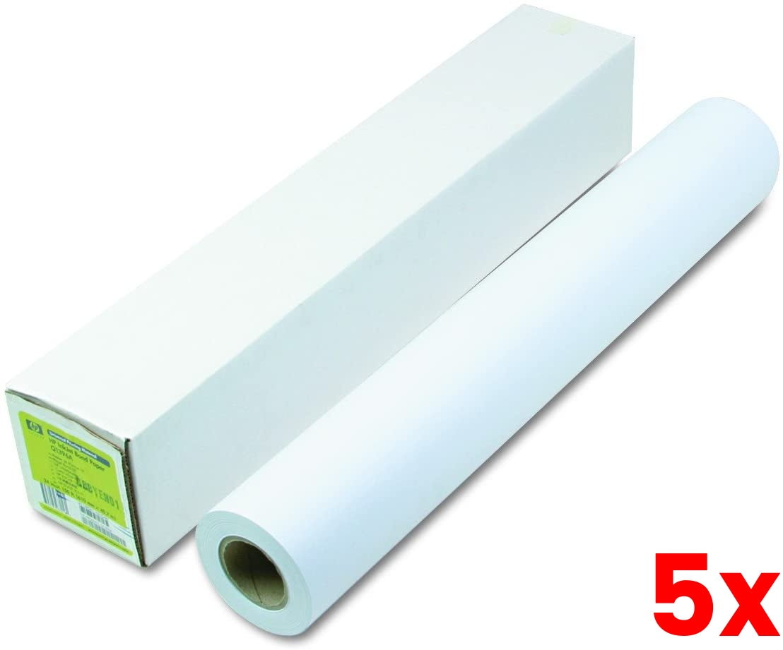 5 X HP A1 24inch Bright White Inkjet Paper 90gsm [C6035A] 45.7