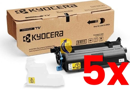 5 X Genuine Kyocera TK-3404 Black Toner Kit 12,500 Print
