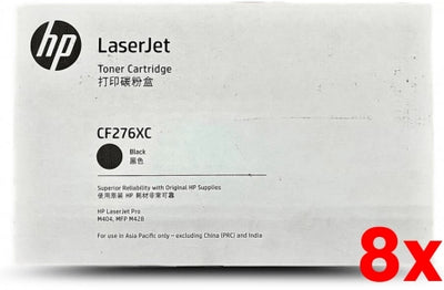 8 X Genuine HP 76XC CF276XC Toner Cartridge 18,000 Pages Extra High Capacity Contract Box