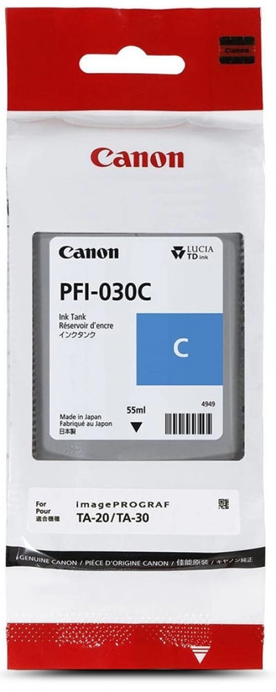 Genuine Canon PFI030 Cyan Ink Tank 55ml