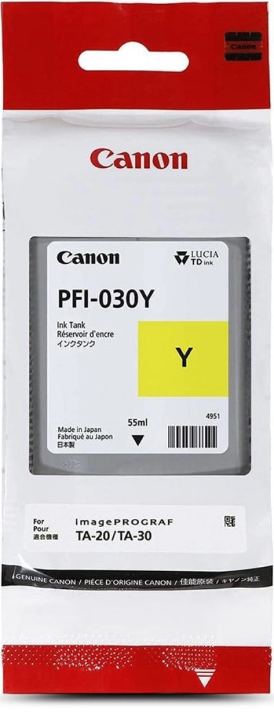 Genuine Canon PFI030 Yellow Ink Tank 55ml