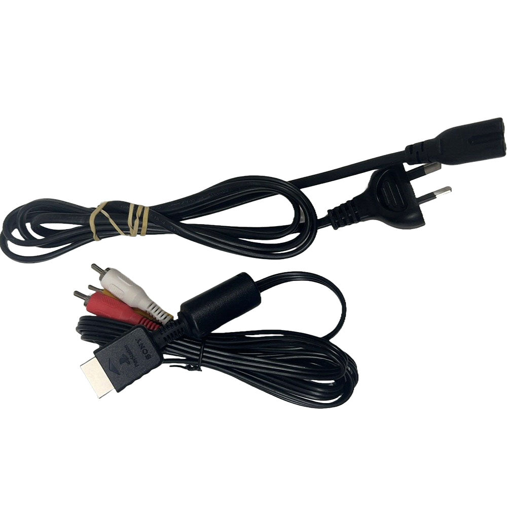 Genuine Sony PlayStation PS1 PS2 PS3 AV Cable RCA &amp; Power Cable