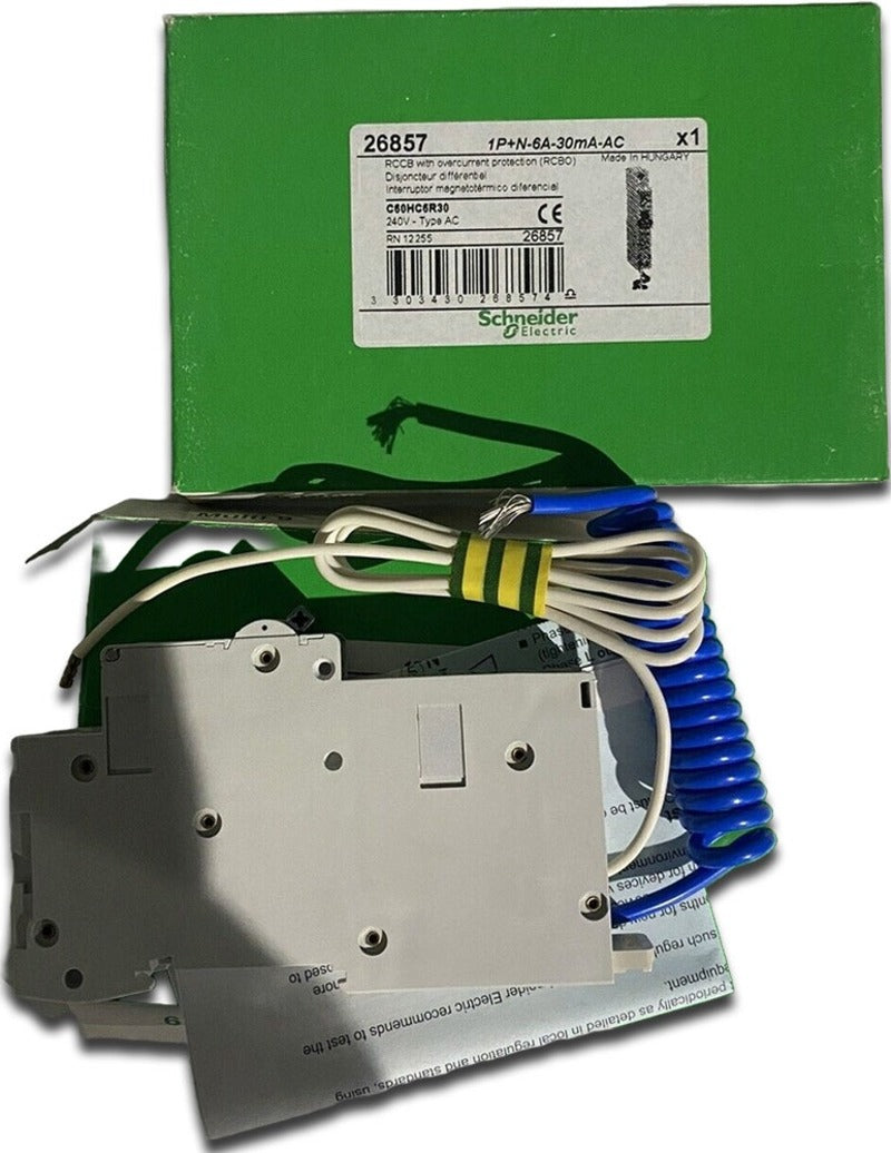 Schneider RCBO 6 Amp 30mA Type C 6A C60H Multi9 C60HC6R30 Merlin Gerin 26857