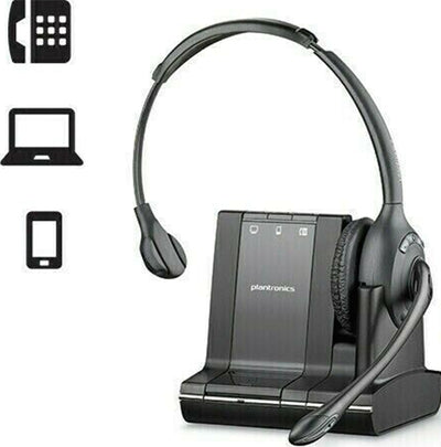 Plantronics Savi W720 MONO Wireless Headsets, Base, AC Adapter, Phone Interface Cable Refurbished