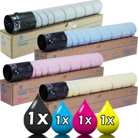Genuine 4-Pack Konica Minolta TN321 CMYK Toner A33K-490/A33K-390/A33K-290/A33K190