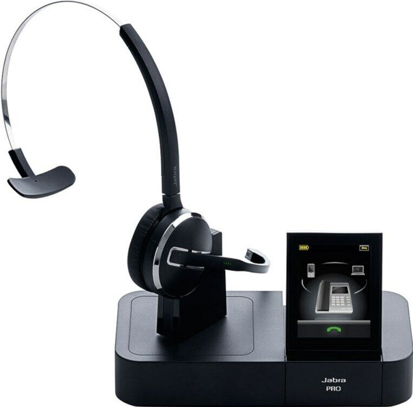 Jabra PRO 9460 MONO Wireless Headset,Charger Base, AC Adapter, Phone Interface Cable Refurbished
