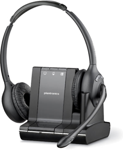Plantronics Savi W710 DUO Wireless Headsets, Base, AC Adapter, Phone Interface Cable Refurbished