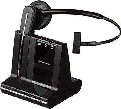 Plantronics Savi W745 A Wireless Headsets, Base, AC Charger, Phone Interface Cable Refurbished