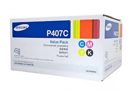 4 Pack Genuine Samsung CLP320N CLX3185 CLT-P407C Toner Set [1BK,1C,1M,1Y]