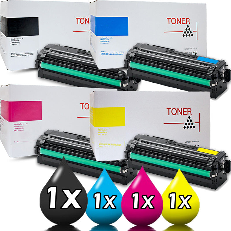 4 Pack White Box Premium Samsung #506 Toner Cartridge Value Pack [1BK, 1C, 1M, 1Y]