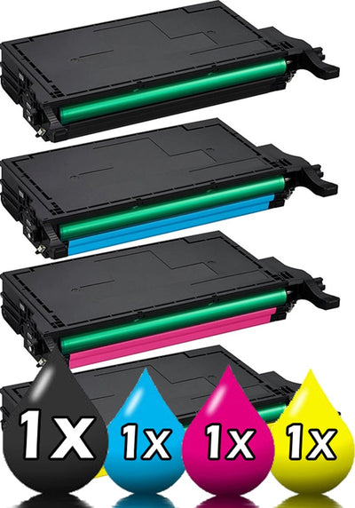 4 Pack Compatible Samsung CLT508 Toner Cartridges CLP620 / CLP670 CLX6220 / CLX6250 [1BK,1C,1M,1Y]