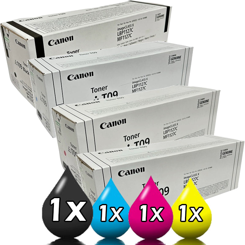 Genuine 4 Pack Canon T09 Toner Cartridge Value Pack [1BK, 1C, 1M, 1Y]