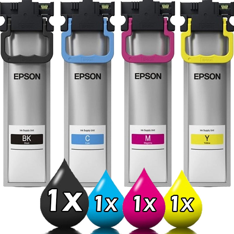 Genuine 4 Pack Epson C13T10 Ink Cartridge Value Pack [1BK, 1C, 1M, 1Y]