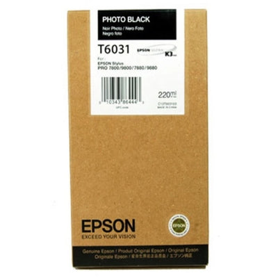 Epson T6031 C13T603100 Black Genuine Ink Cartridge 220ML
