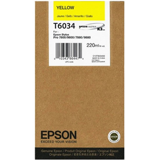 Epson T6034 C13T603400 Yellow Genuine Ink Cartridge 220ML