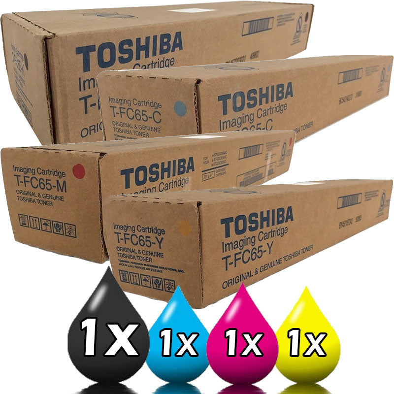 4 Pack Genuine Toshiba TFC65 Toner Set 5540CT - 6540CT - 6550CT [1BK,1C,1M,1Y]