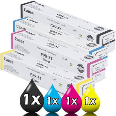 Genuine 4 Pack Canon NPG-65 TG-65 GPR-51 Toner Cartridge Value Pack [1BK, 1C, 1M, 1Y]