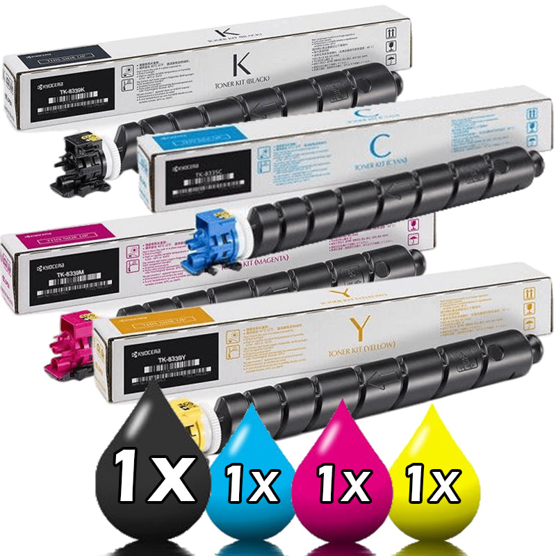 Genuine 4 Pack Kyocera TK-8529 Toner Combo Pack [1BK, 1C, 1M,  1Y]